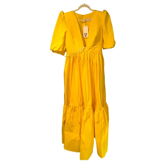 Elegant Yellow Evening Gown - Picture 4 of 14